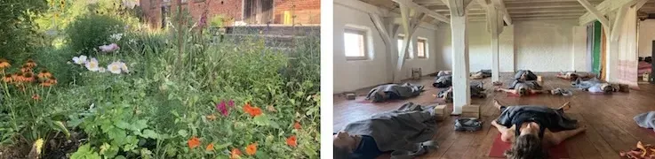 Mecklenburg retreat – forest walk and practice space in the converted barn