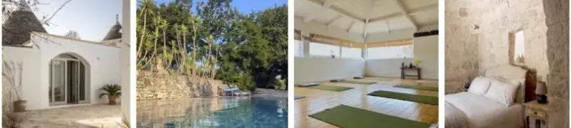 YogApulia retreat center in Puglia – pool, practice room and seaside